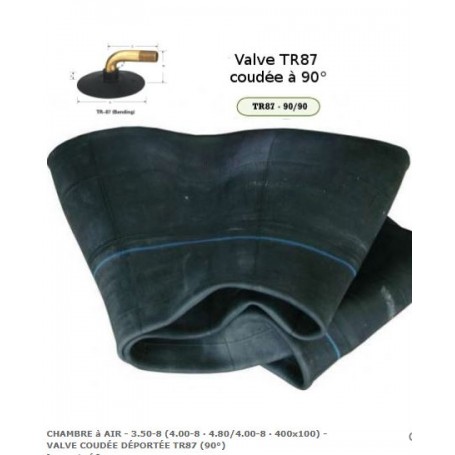 Chambre a air - 3.5-8 (4.00-8) valve coudée