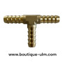 Raccord en Té acier pour durites 6 mm intérieur