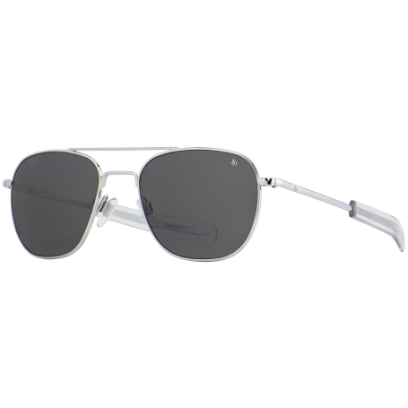 Lunettes De Soleil Aviateur American Optical FG-58L - Argenté - Taille 5.5 - NOS (neuf Vieux Stock)